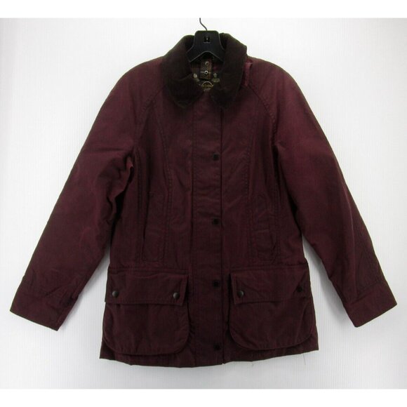 Barbour Jackets & Blazers - Barbour Jacket 6 Classic Beadnell Waxed Coat Ladies Corduroy Collar *